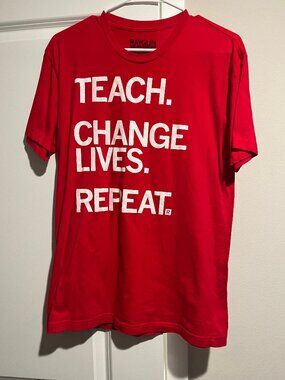 Red Raygun Teacher Tee Size M